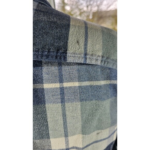 Pendleton Burnside Blue Plaid Flannel Button Front Shirt Men's SZ M FLAW - Picture 9 of 14